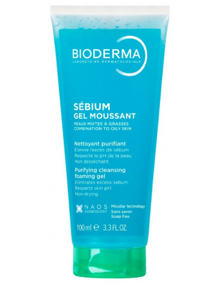 Bioderma Sébium Gel Moussant Purifiant Anti-Imperfections Peaux Mixtes à Grasses 100ml