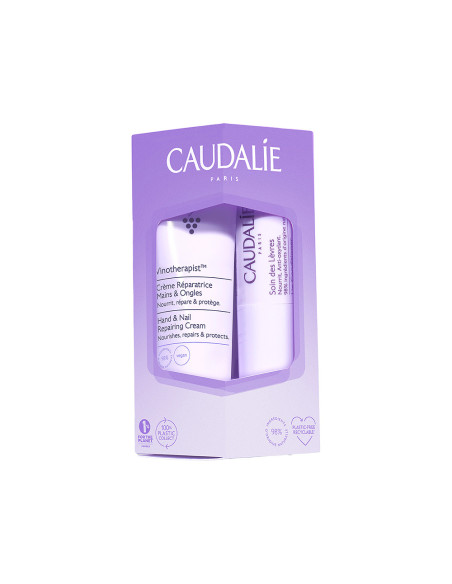 Caudalie Duo Vinotherapist Crème Réparatrice Mains et Ongles 30 ml + Soin des Lèvres 4,5 g