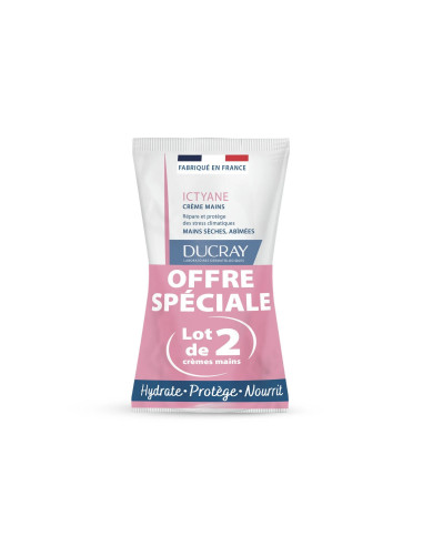 Ducray Ictyane Crème mains lot de 2x50ml