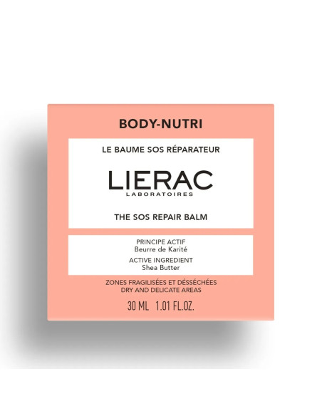 Lierac BODY-NUTRI - Le Baume SOS Réparateur - Visage et Corps - Zones Fragilisées et Desséchées, 30ml