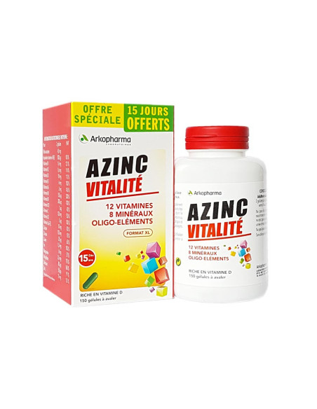 Azinc vitalité Adulte 120 + 30 gelules offerte