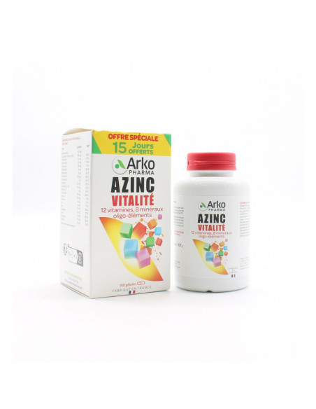 Azinc vitalité Adulte 120 + 30 gelules offerte