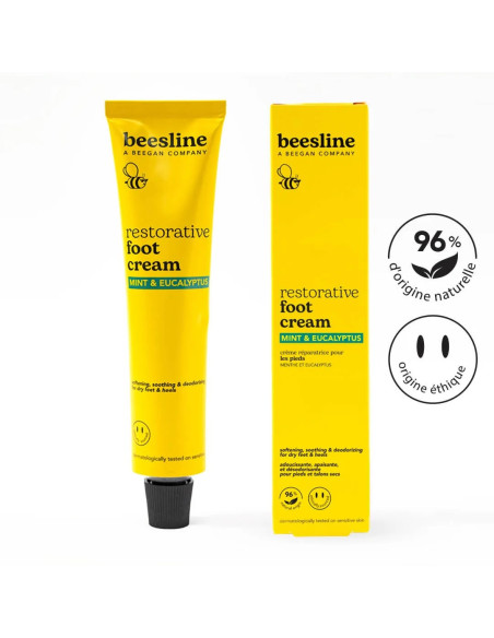 BEESLINE Crème Réparatrice Menthe et Eucalyptus - Pieds - Peaux Sèches 100ml