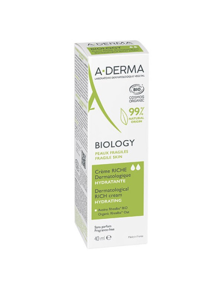 A-derma Biology Crème riche dermatologique hydratante 40ml