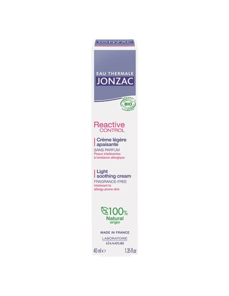 Jonzac Reactive Control Crème Légère Apaisante Bio 40ml