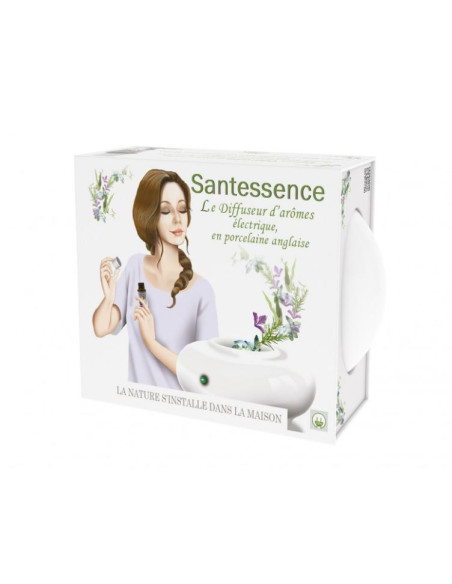 Santessence Diffuseur d'arômes électique en porcelaine anglaise blanc