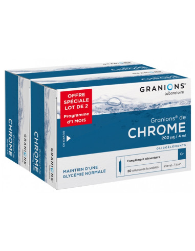 Granions de chrome 200ug/j lot de 2...