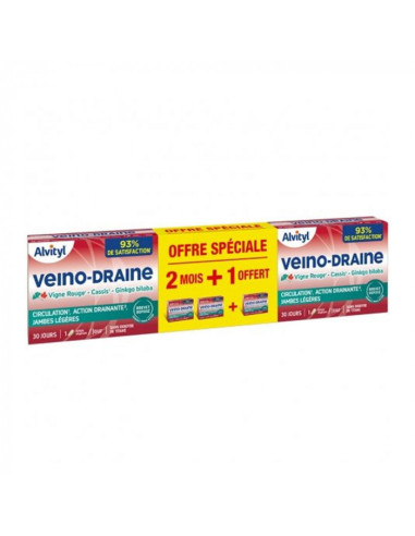 ALVITY Veino-draine lot de 3x30 gélules