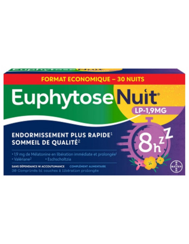 Bayer Santé Euphytose Nuit LP 1,9 mg...