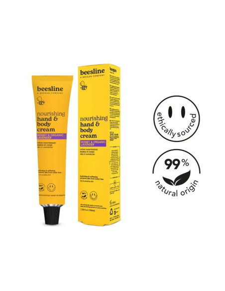 BEESLINE Crème Nourrissante Miel et Lavande Bio - Mains et Corps 100ml
