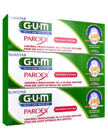 GUM PAROEX GEL DENTIFRICE LOT DE 3 X...