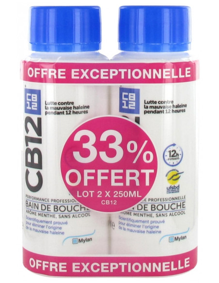 CB12 Bain de Bouche Lot de 2 x 250 ml