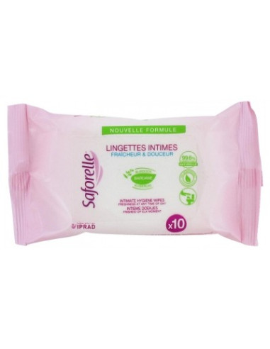 SAFORELLE LINGETTES INTIMES 10 LINGETTES