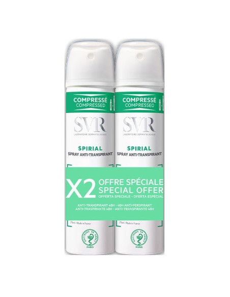 SVR Spirial Spray Anti-Transpirant Intense Lot de 2 x 75ml