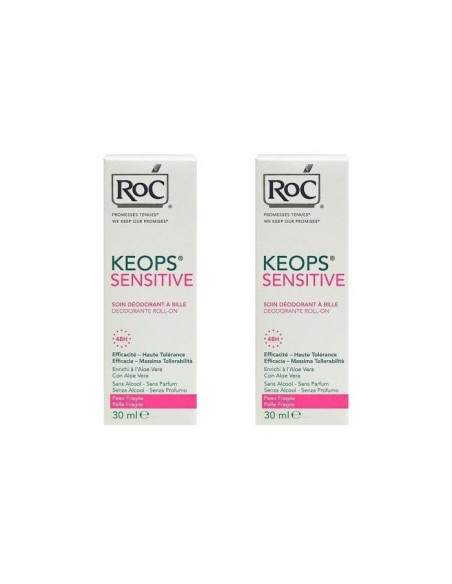 Roc Keops Sensitive Déodorant Peaux Fragiles Bille 2x30ml