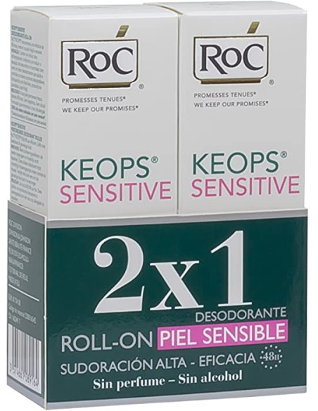 Roc Keops Sensitive Déodorant Peaux Fragiles Bille 2x30ml