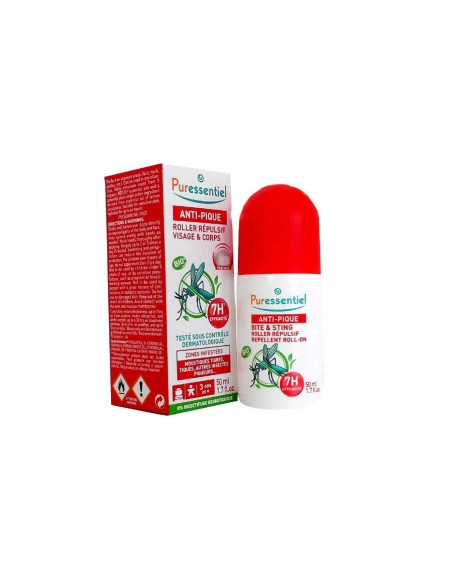 PURESSENTIEL Roller répulsif visage & corps Anti-Pique BIO 50ml