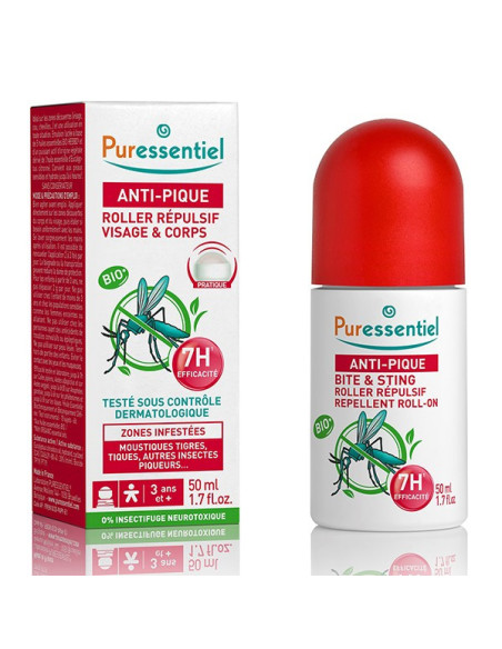 PURESSENTIEL Roller répulsif visage & corps Anti-Pique BIO 50ml