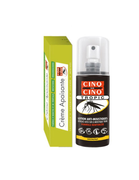 Cinq sur Cinq Duo Crème Apaisante 3en1 40 g + Tropic Lotion Anti-Moustiques 75 ml