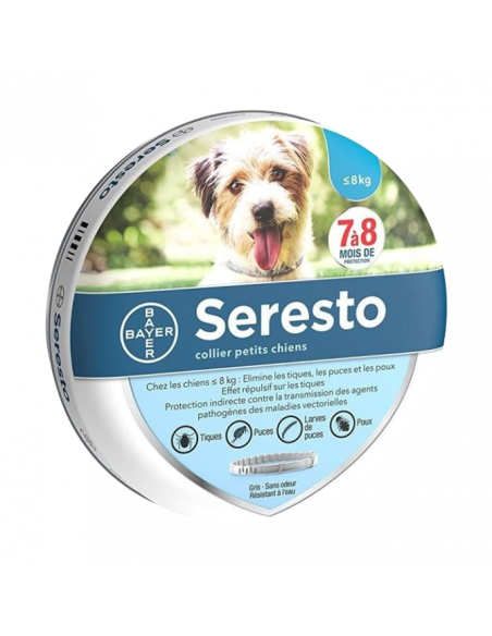 Seresto Petit Chien Collier Anti-Puces et Anti-Tiques -8kg 1 unité