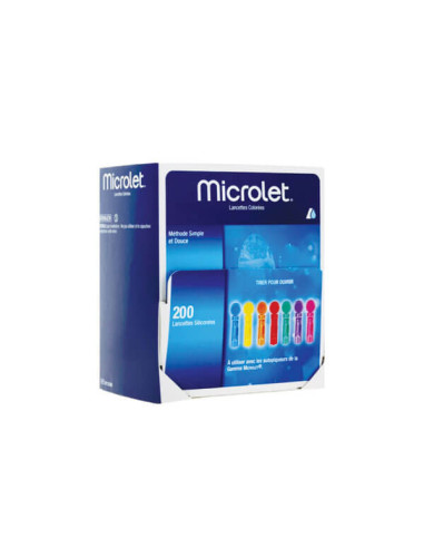 BAYER Microlet 200 lancettes colorées