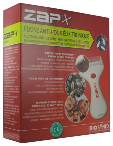 Zap'x Peigne Anti-Poux Électronique VM-X100