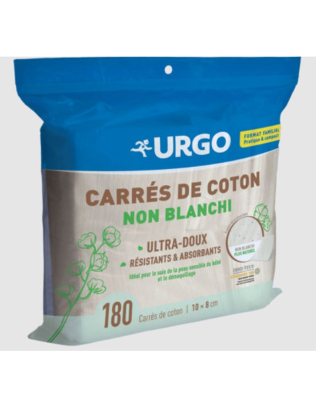 Urgo Carrés de coton non blanchi 180 carrés de coton