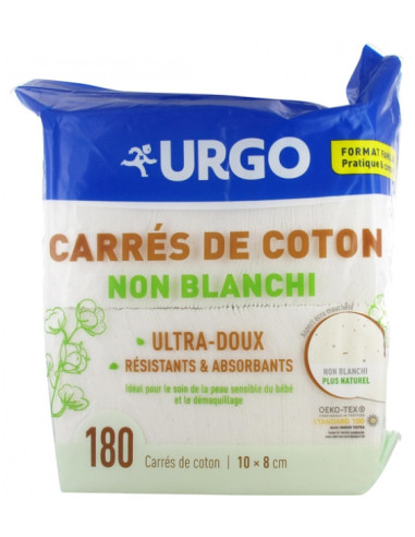 Urgo Carrés de coton non blanchi 180...
