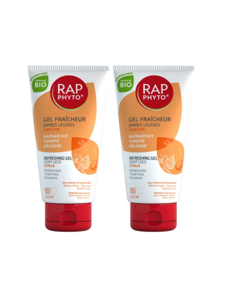 Rap Phyto Gel Fraîcheur Jambes légères agrumes certifié Bio lot de 2x150ml