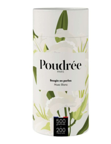 Poudrée Bougie en perle Musc Blanc 500g