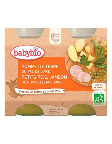 BABYBIO Pots Légumes Jambon 8 mois -...