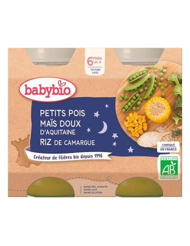 BABYBIO Pots NUIT Petits Pois Maïs...