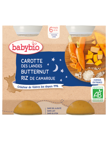 BABYBIO Pots NUIT carotte butternut...