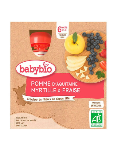 BABYBIO Gourde Pomme Myrtille Fraise...