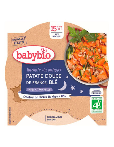 BABYBIO Assiette Patates Douces Blé...