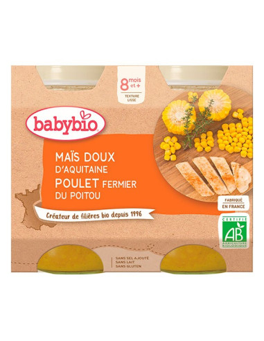 BABYBIO Pots Maïs doux & Poulet...