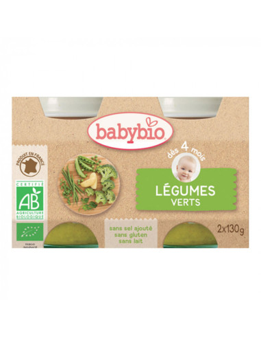 BABYBIO PETITS POTS DES 4 MOIS 2X130G...