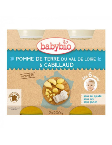 BABYBIO POTS Pdt, tomate et Cabillaud...