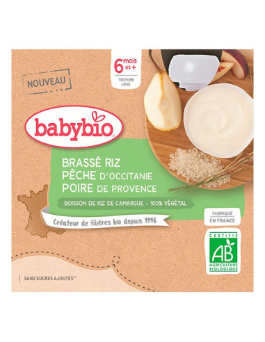 BABYBIO Brassé Végétal Riz Pêche...