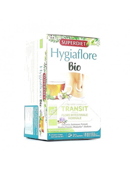 SUPERDIET HYGIAFLORE BIO TISANE TRANSIT boite de 20 sachets