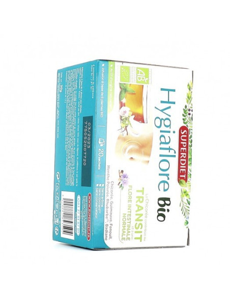 SUPERDIET HYGIAFLORE BIO TISANE TRANSIT boite de 20 sachets