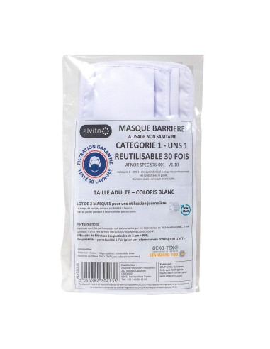 Masque barriere catégorie 1 UNS1...