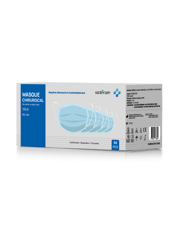 Masque Chirurgical – Adulte Bleu –...