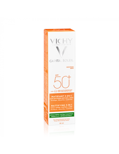 Vichy Capital Soleil Crème Solaire Visage Matifiante 3 en 1 SPF50+ 50ml