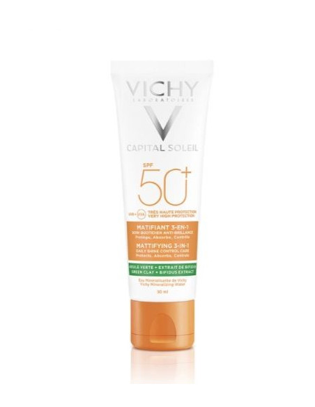 Vichy Capital Soleil Crème Solaire Visage Matifiante 3 en 1 SPF50+ 50ml