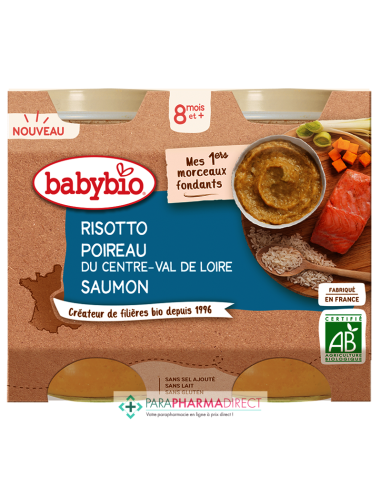 BABYBIO risotto poireau saumon 2x200