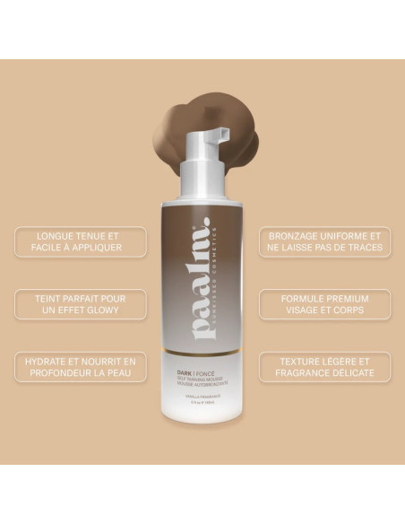 Paalm mousse autobronzante teinte dark 150ml
