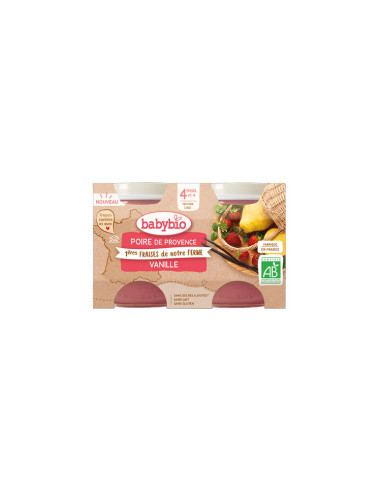 BABYBIO poire/Fraise/vanille 2x130g