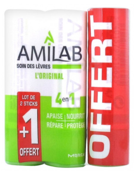 Amilab baume lèvres 3 sticks x3.6ml