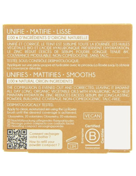 La rosée Recharge poudre compacte soin Foncé 8g